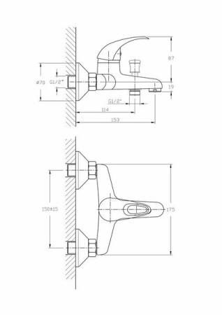 Смеситель для ванны Haiba HB3015