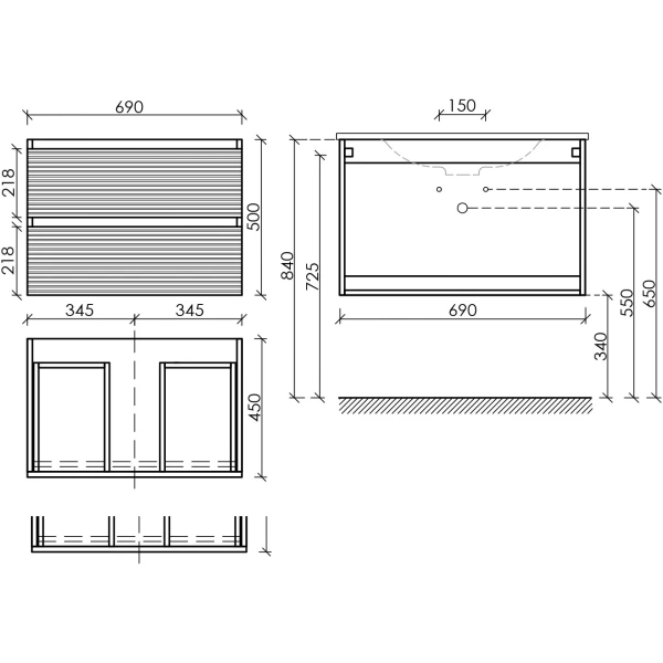 Тумба под раковину 70 см Sancos Folk FL70CP капучино матовый 