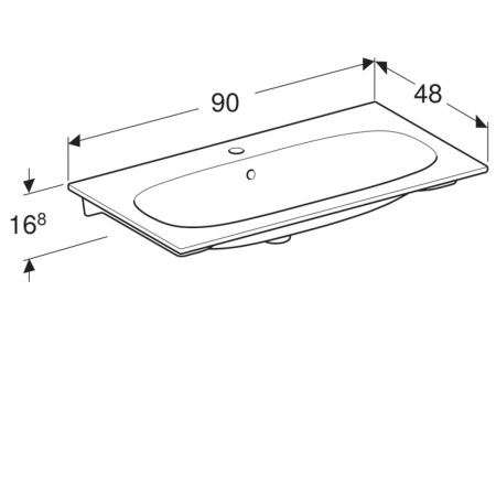 Раковина накладаня (90х48) Geberit Acanto 500.642.01.2