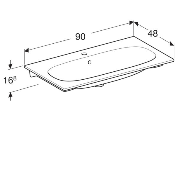 Раковина накладаня (90х48) Geberit Acanto 500.642.01.2