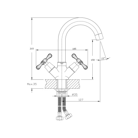 Смеситель для кухонной мойки RUSH Bianki BI7650-23