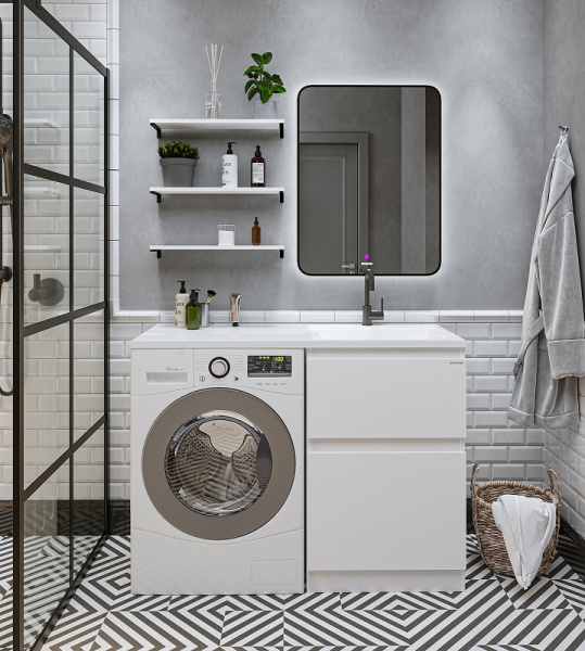 Тумба под стиральную машину Grossman МАРСАЛ-60  121203 белая