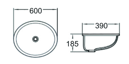 Раковина встраиваемая снизу (60х39) SantiLine SL-3002
