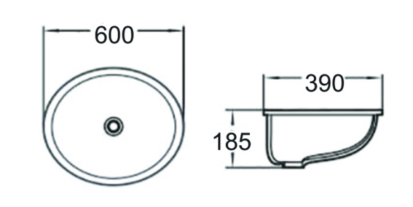 Раковина встраиваемая снизу (60х39) SantiLine SL-3002