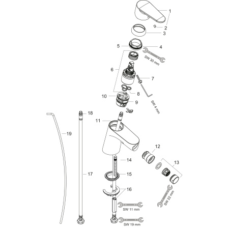 Смеситель для биде с донным клапаном Hansgrohe Focus E2 31920000 хром