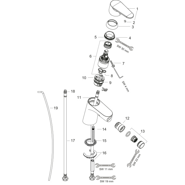 Смеситель для биде с донным клапаном Hansgrohe Focus E2 31920000 хром