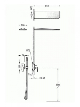 Душевая система TRES Loft 20018005