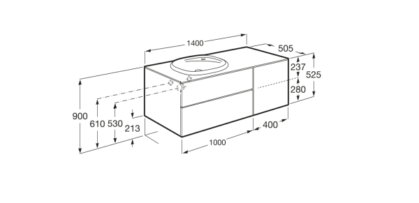 Тумба под раковину Roca Beyond к-т с раковиной 851393402