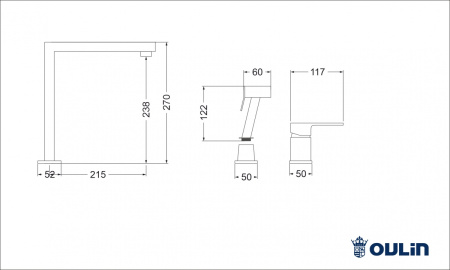 Смеситель для кухни Oulin OL-CS9622K