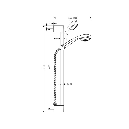 Душевой гарнитур Hansgrohe Crometta 85 Mono Green 27652000 хром