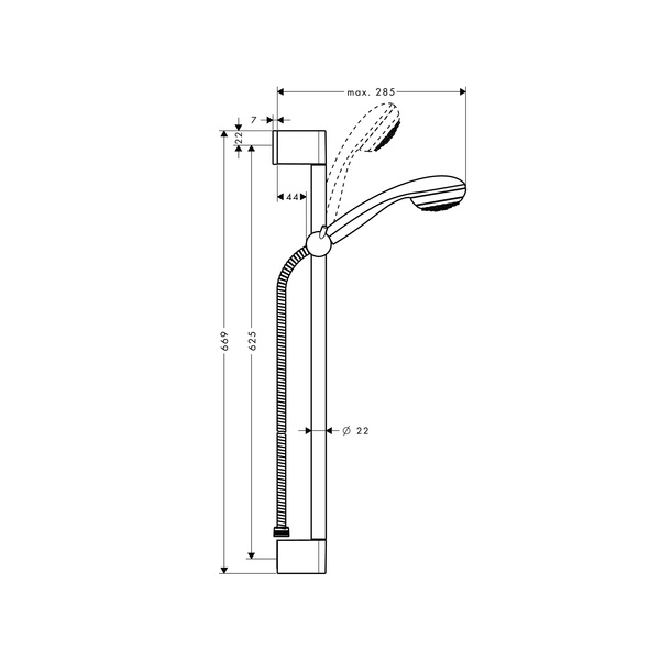 Душевой гарнитур Hansgrohe Crometta 85 Mono Green 27652000 хром