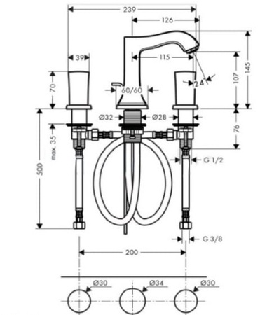 Смеситель для раковины Hansgrohe Metropol 31304000