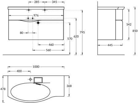 Тумба под раковину Kerama Marazzi Riva 100 RV.100Lh\WHT.M