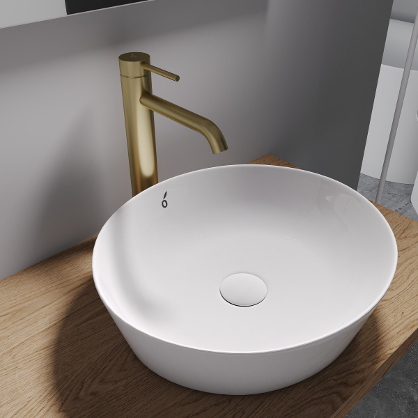 Высокий смеситель для раковины Oliveeka OL-88239017-BG, золотой матовый