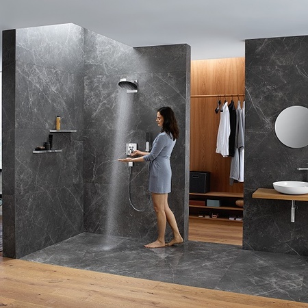 Верхний душ с кронштейном Hansgrohe Rainfinity 250 3jet 26232000 хром