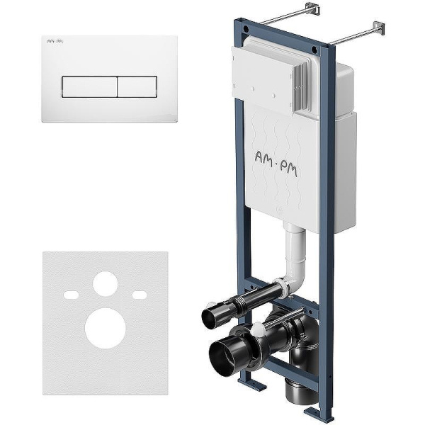 Комплект унитаза с инсталляцией Am.Pm Like Aquaspin IS110301.801900 с сиденьем микролифт, кнопка белый глянец