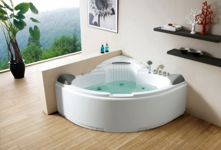 Акриловая ванна (152х152) Gemy G9082 B с гидромассажем, универсальная