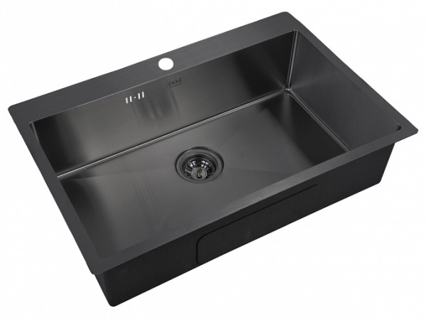 Кухонная мойка с плоским кантом Zorg PVD-7551 GRAFIT