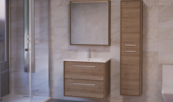 Зеркало RAVAL Frame 75 Дуб трюфель с подсветкой сенсор Fra.02.75/DT