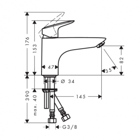 Смеситель на борт ванны Hansgrohe Logis Monotrou 71311000