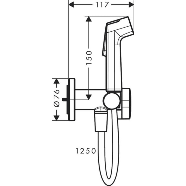 Гигиенический набор Hansgrohe Bidette 29232140 Гигиенический набор Hansgrohe Bidette 29232140
