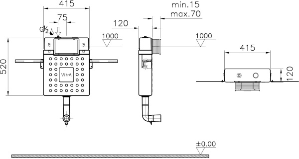 Смывной бачок скрытого монтажа VitrA V12 762-1740-01