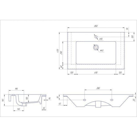 Раковина Kirovit Оскар 850