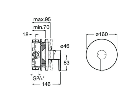 Смеситель для душа Roca Naia 5A2B96CN0