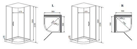 Душевая кабина (90х90) Timo Premium ARMO H-506