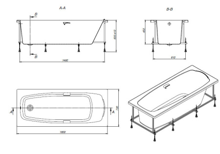 Акриловая ванна Roca Sureste (160х70) ZRU9302787