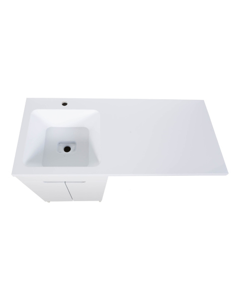 Тумба напольная с левой раковиной 120 см под стиральную машину Orange Sistema STD-120TUW+RAL  белый