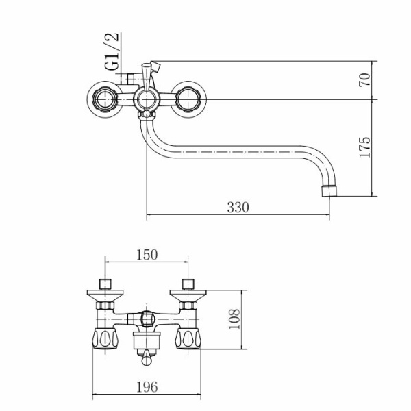 Смеситель для ванны FASHUN  A2209 Смеситель для ванны FASHUN  A2209
