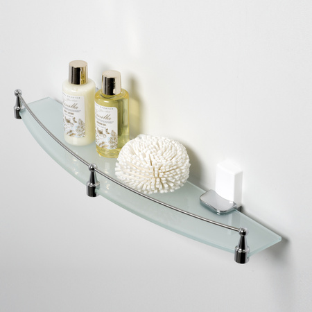 Полка стеклянная с бортиком WasserKRAFT Leine K-5044WHITE