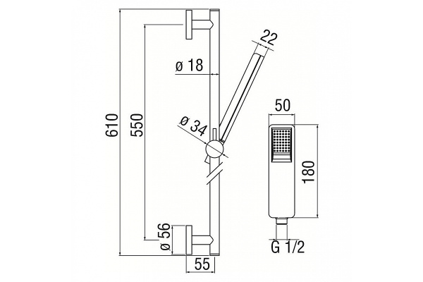 Душевой гарнитур Nobili AD140/53WM белый