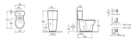 Чаша унитаза Jacob Delafon OVE 19967W-00 (без бачка и сиденья)