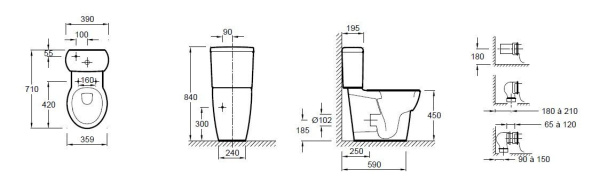 Чаша унитаза Jacob Delafon OVE 19967W-00 (без бачка и сиденья)