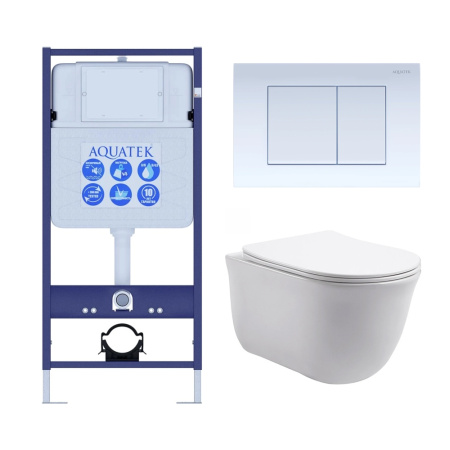 Комплект унитаза с инсталляцией  SET AQUATEK КЛАССИК-009 4в1