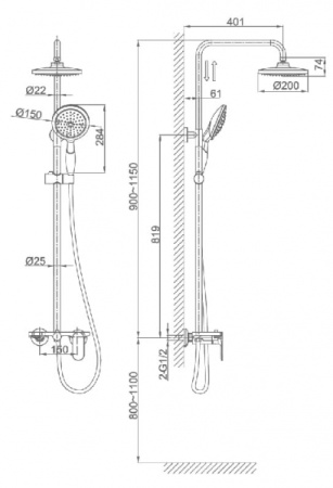 Душевая система D&K Bayern Purer (DA1253701B06)