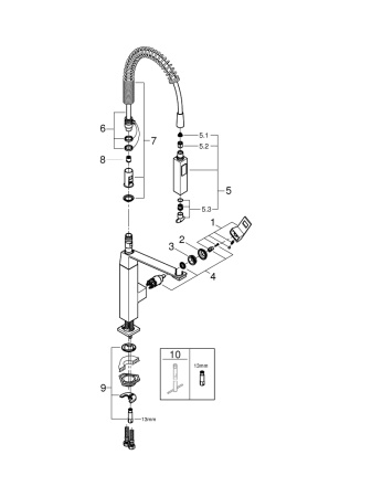 Смеситель для кухни GROHE EuroCube 31395 DC0 (31395DC0) суперсталь