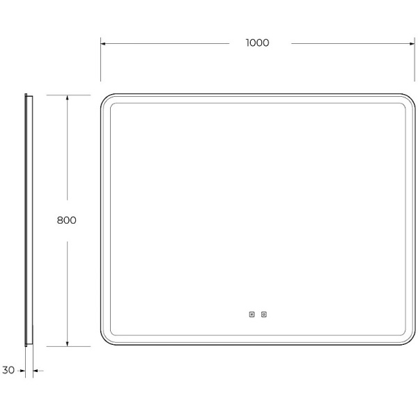 Зеркало BelBagno Marino 100 SPC-MAR-1000-800-LED-TCH-SND