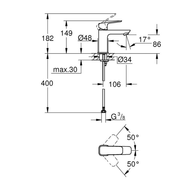 Смеситель для раковины Grohe Cubeo 1016990000 Смеситель для раковины Grohe Cubeo 1016990000