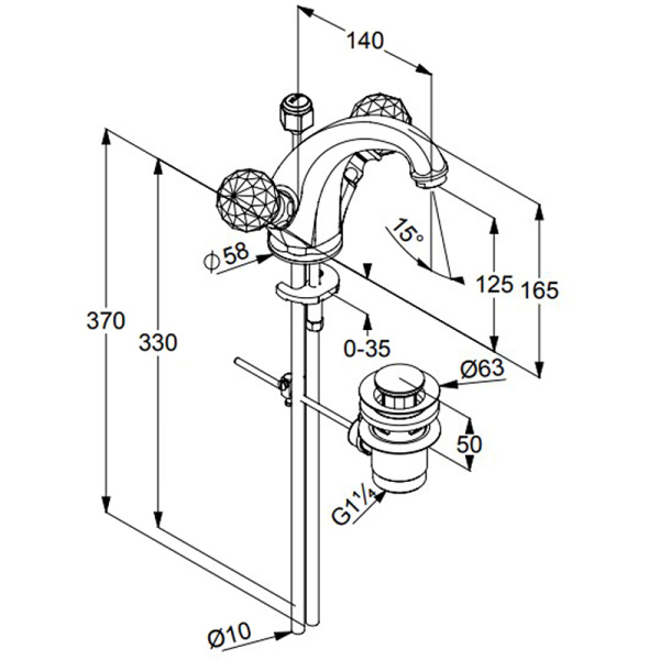 Смеситель для раковины Kludi Adlon/1926 5101045G4