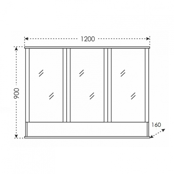 Зеркальный шкаф (120х90) Санта Вегас 120  700184