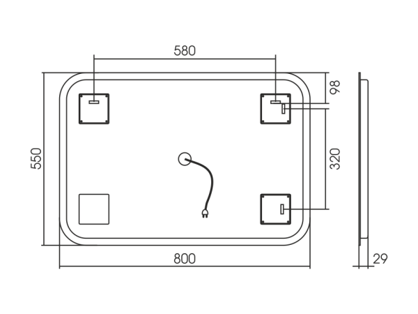 Зеркало с подсветкой Art&Max Siena S AM-SieS-550-800-DS-F