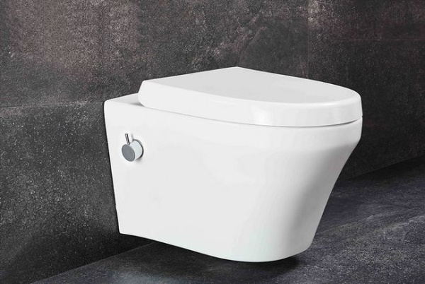 Подвесной безободковый унитаз с функцией биде с сиденьем микролифт beWash  Metison 78343601