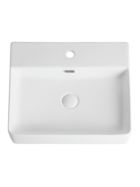 Тумба с раковиной подвесная 70 см, Orange Line Li-70TubMDF+B04-500W черный/белый