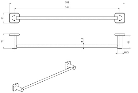 Вешалка для полотенец WONZON & WOGHAND, хром WW-V1101-CR