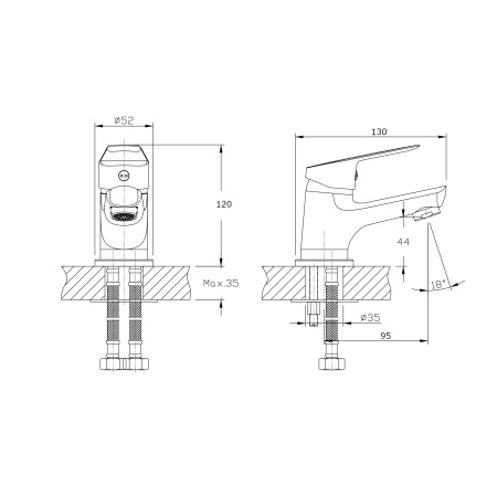Смеситель для раковины RUSH Disco DI6935-11