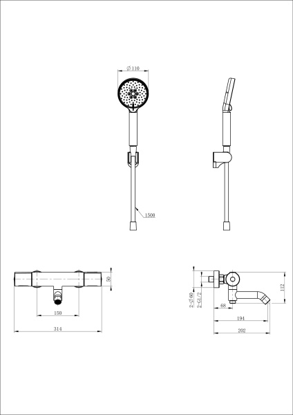 Смеситель для ванны с душем и термостатом WONZON & WOGHAND INN 2, брашированное золото WW-A2006-A1-BG Смеситель для ванны с душем и термостатом WONZON & WOGHAND INN 2, брашированное золото WW-A2006-A1-BG