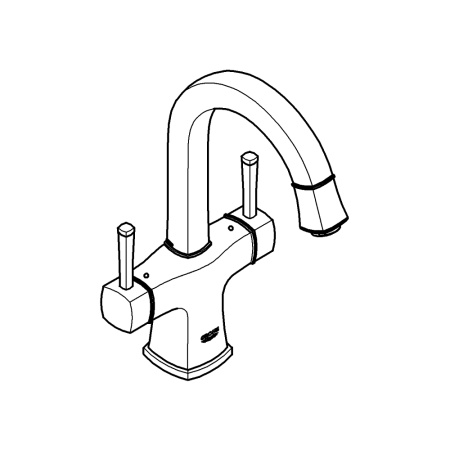 Смеситель для раковины, с двумя рукоятками Grohe Grandera 21107 000 (21107000) хром